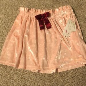 NWT Girl pink and blue velvet skirt size 7